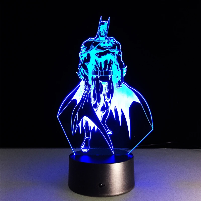  7 Colors Changing Batman 3D Night Lights LED Desk Lamp Atmosphere Lights Creative Table Lamp Valent