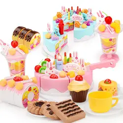 75 шт./компл. кухня игрушки девочек претендует резать праздничный торт детские развивающие игрушки 998