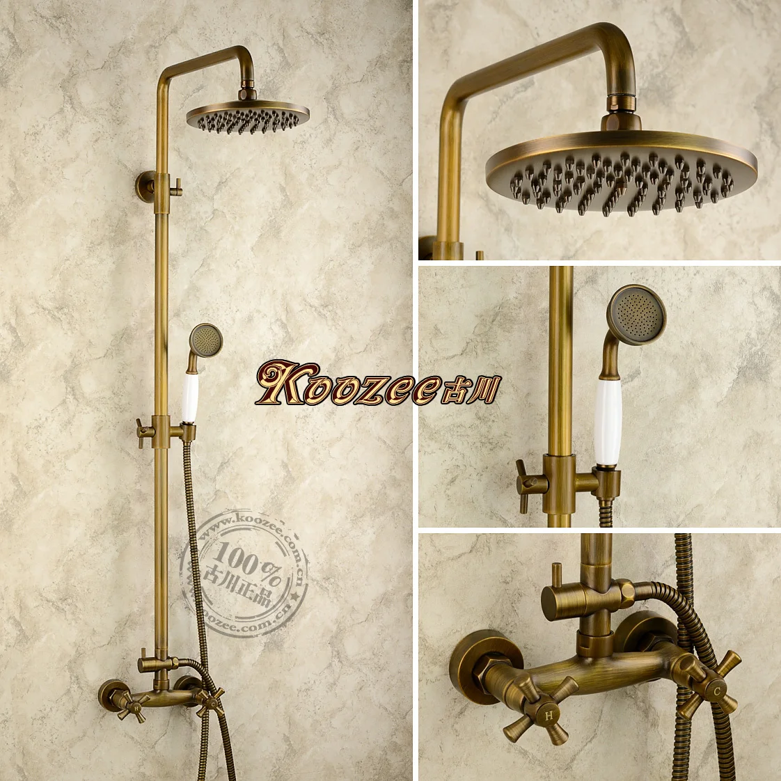 2014 promotion brass hot sell antique shower heads copper set lift out