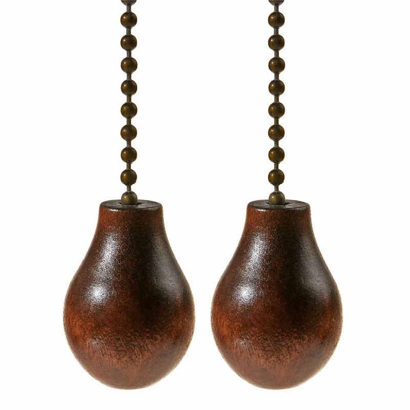 

12 Inch Light Pull Chains Extension Bronze with Wood Knob Pendant Ceiling Lamp Pendant for Lighting Ceiling Fans Lamp Accessory