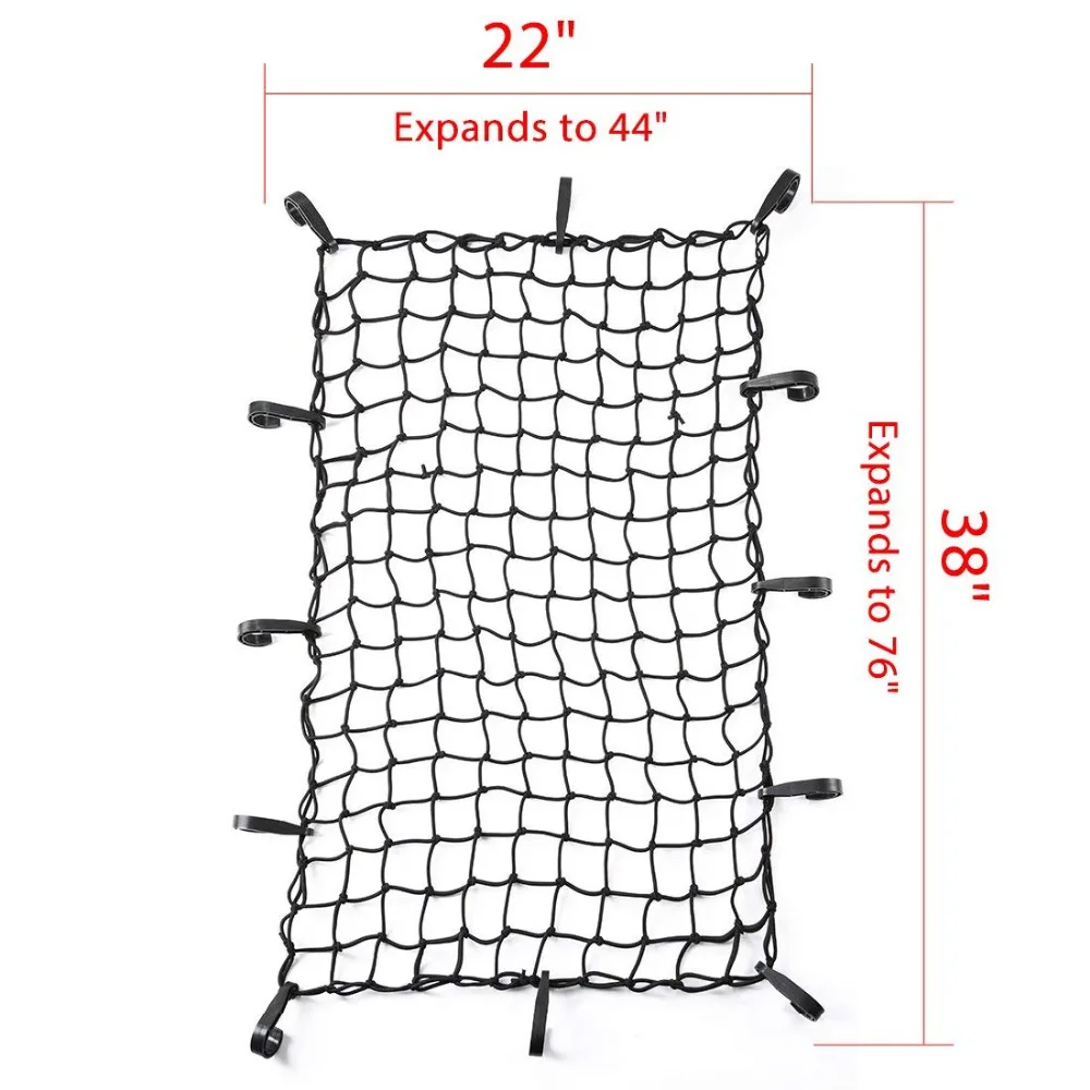 22 &quotx 38&quot черный латексный банджи грузовая сеть Strech до 44 76&quot багажная сетка для
