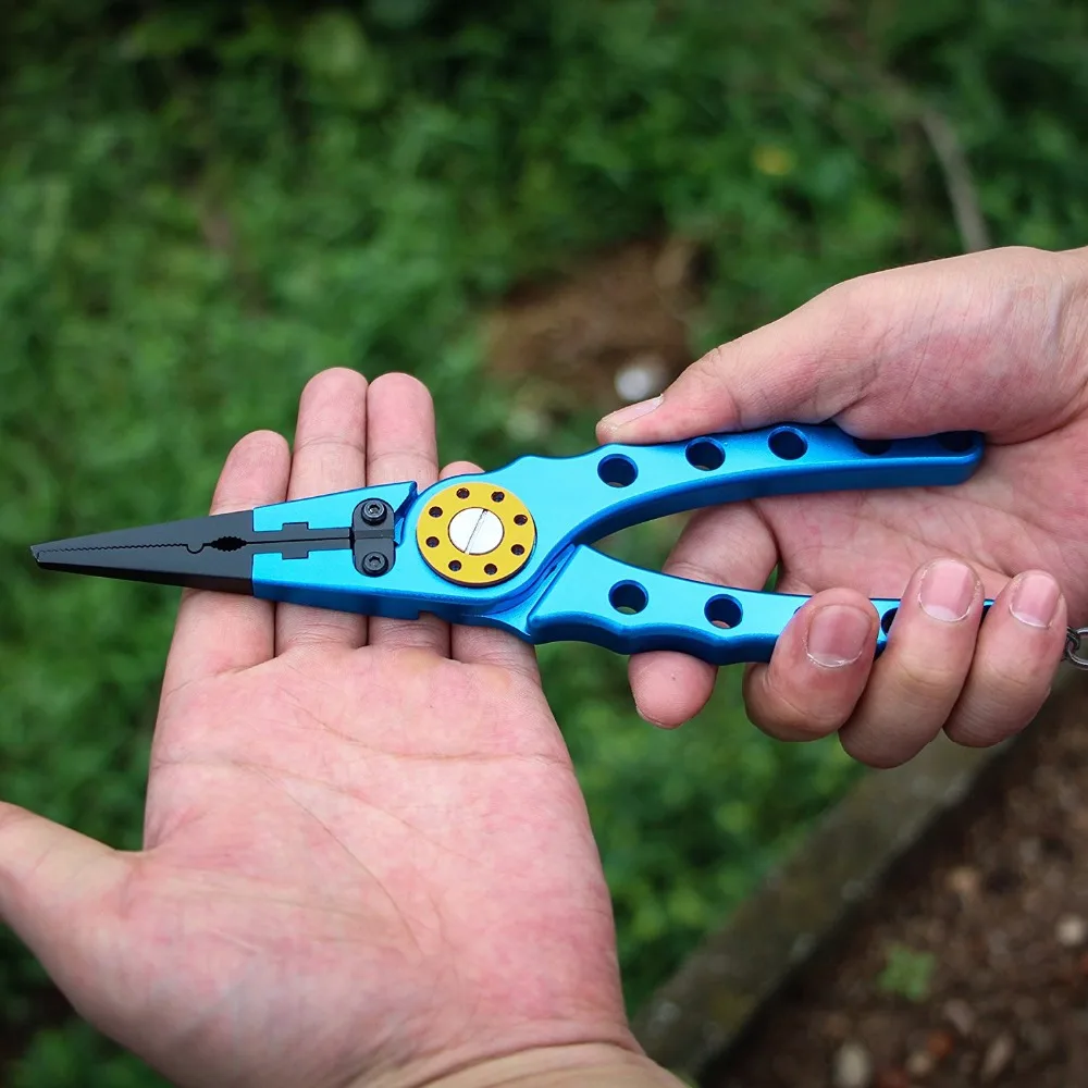 Booms Fishing X1 Aluminum Fishing Pliers Resistant Saltwater for Cutting Braid Line and Remove Hooks or Lure with Coiled Lanyard