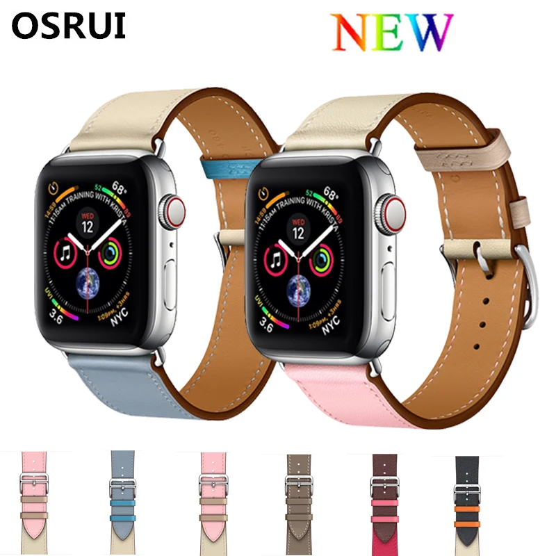 

Single tour Leather strap for Apple watch band 4 44mm 40mm bracelet watchband Iwatch series 3/2/1 correa 42mm 38mm wrist belt