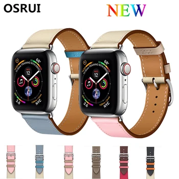 

Single tour Leather strap for Apple watch band 4 44mm 40mm bracelet watchband Iwatch series 3/2/1 correa 42mm 38mm wrist belt
