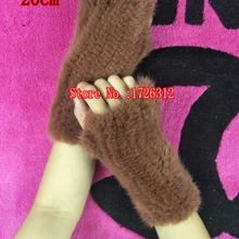 Женские перчатки из натурального меха норки, г. вязаные женские зимние перчатки