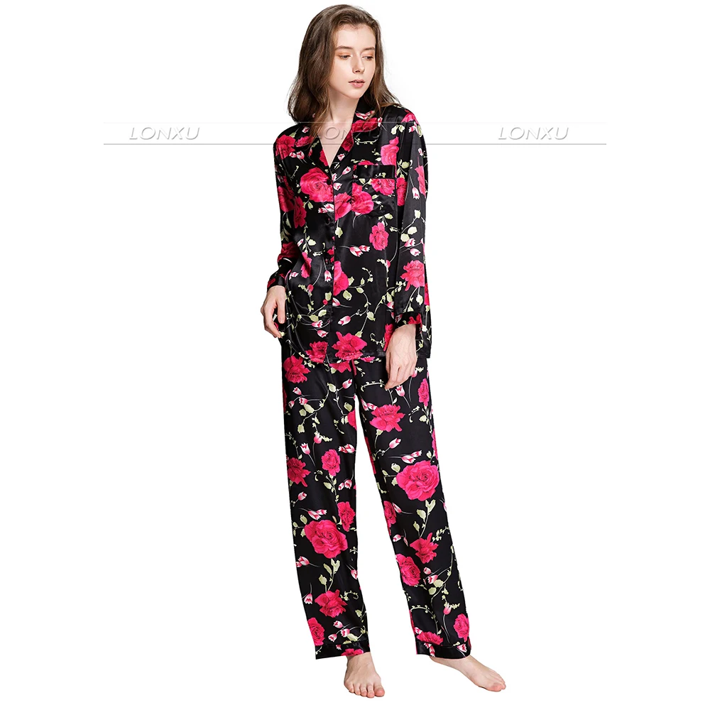 Женский Шелковый Атласный пижамный комплект, пижамный комплект, одежда для дома