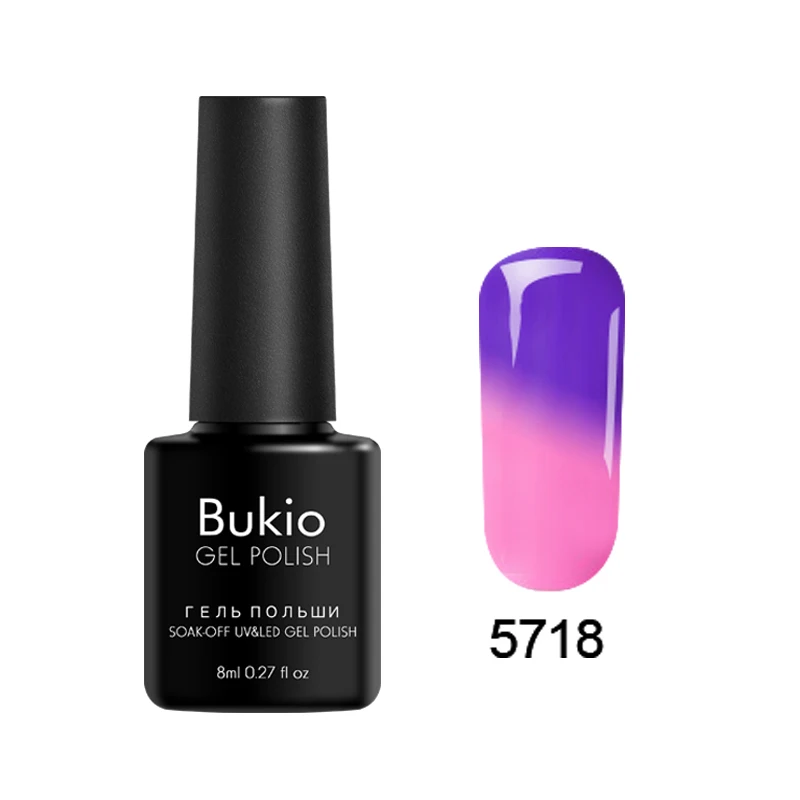 Bukio цветной гель для ногтей полуперманентные эмалы Uv светодио дный термо-лак изменение температуры УФ-гель дизайн для ногтей - Цвет: 5718