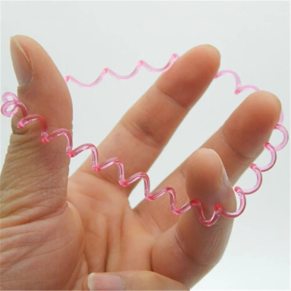 10PCS Plastic Spring Gum Clear Telephone Wire Elastic Hair Bands For Hair Ties No Crease Coil Hair Tie Ponytail Hair Accessories