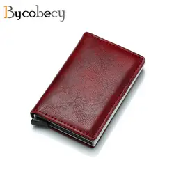 Bycobecy унисекс информация о безопасности Алюминиевый металлический кошелек Противоугонный Мужской винтажный держатель для кредитных карт