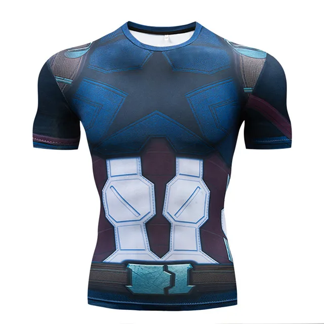 Новая футболка с 3D принтом Бэтмена Против Супермена, компрессионная футболка для фитнеса, Мужская футболка с аниме супергероем, бодибилдингом - Цвет: 16