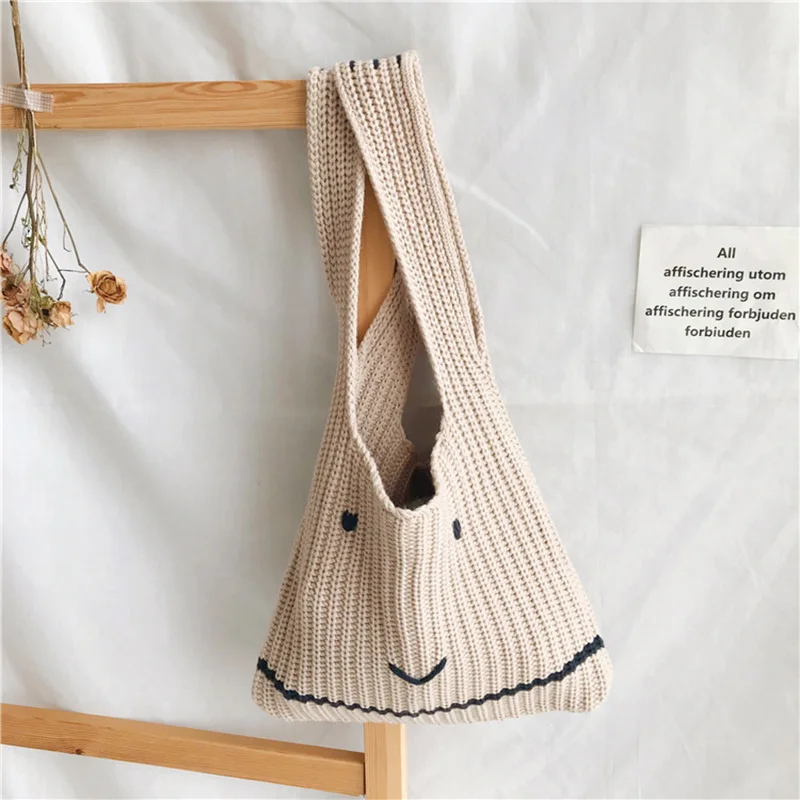 Autumn Winter Women Cute Weave Handbag INS Popular Female Mini Shoulder Bags Girls Travel Knit  Bolsa Lady Braid Tote Bag SS3429 (5)