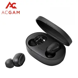 ACGAM A6S TWS Bluetooth V5.0 кнопка управления IPX4 Водонепроницаемый 8 h Playtime беспроводные наушники-вкладыши с шумом-черный