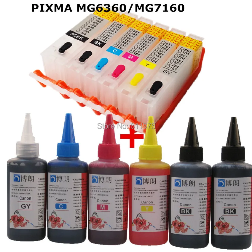 PGI 650 650 651 refillable ink cartridge refill ink kit For CANON pixma PIXMA MG6360 MG7160