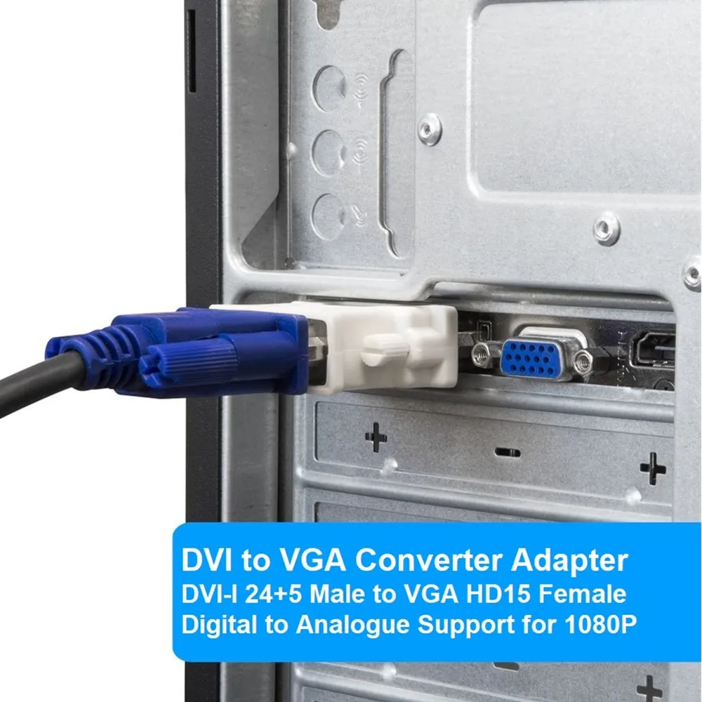 Переходник DVI VGA I адаптер 24 + 5 папа HD15 Женский Поддержка 1080P для DVD TV HDTV компьютера