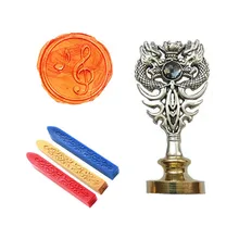 Подпись индивидуальная восковая печать комплект печатей нот металлический Дракон ручка Винтаж Свадебные приглашения(Дракон Серебро