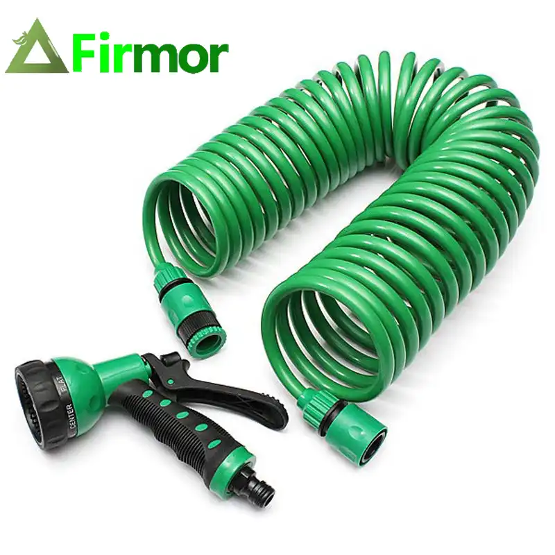 Firmor 7 5m 15m Flexible Coiled Spiral Garden Water Hose With 7