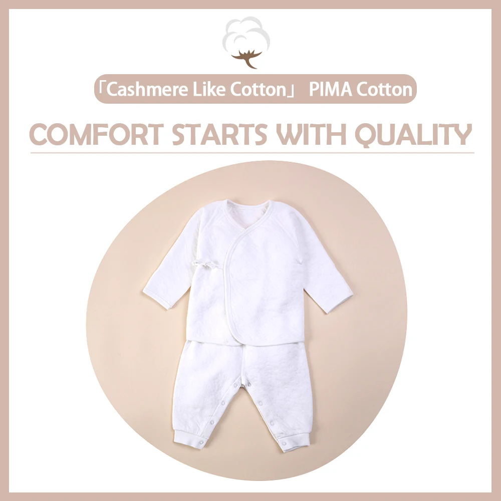 I-baby Premium Matelasse PIMA Детская Хлопковая одежда комплект кашемировый хлопковый комбинезон с длинными рукавами для новорожденных Набор комбинезончиков