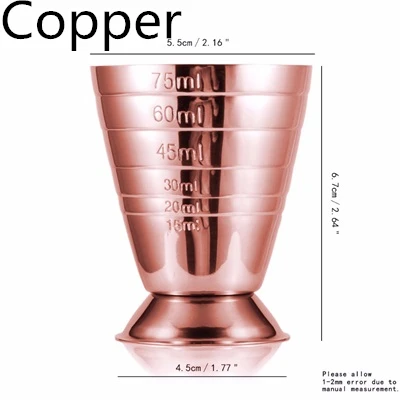 Японский стиль нержавеющей стали Jigger бар мера - Цвет: Copper