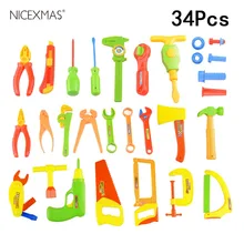 34 шт. инструмент для ремонта игрушек DIY Развивающие Обучающие ролевые игры имитационная игрушка ремонтные инструменты игровой набор для детей мальчиков