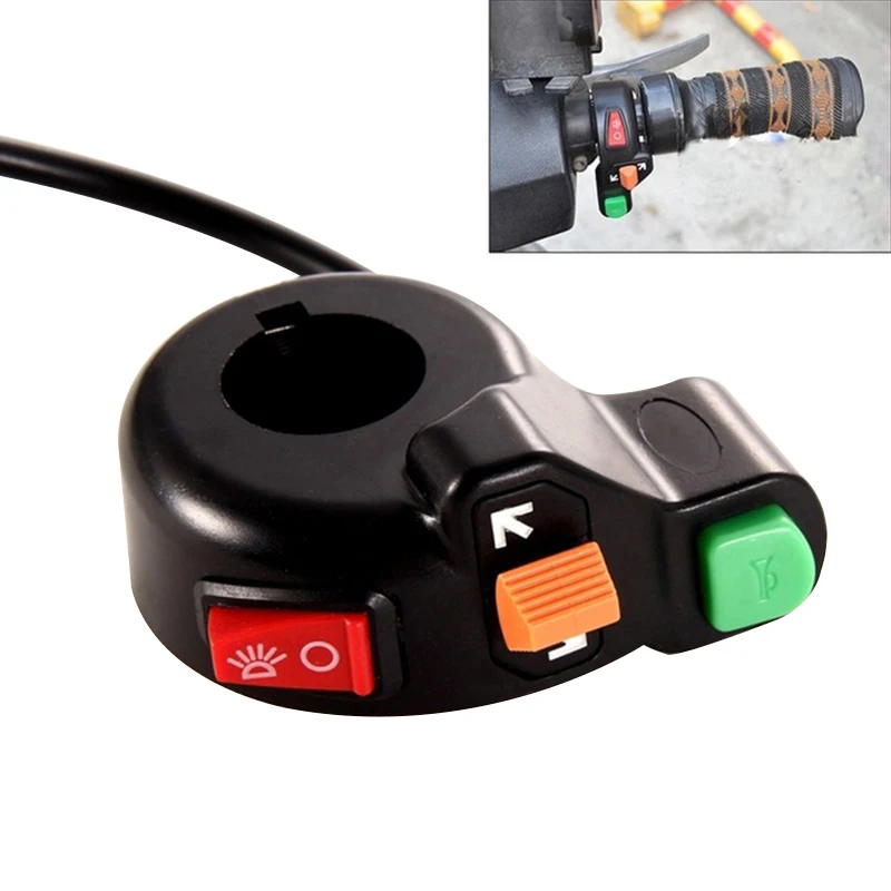 WUPP Universal Motorcycle Switch Handlebar Triple Combination Horn Turn Signals ON-OFF Light Button | Автомобили и мотоциклы