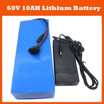 

Hot sale 60V 10AH Electric Bike Lithium ion Battery 60V 500W with PVC Case 16S 15A BMS and 67.2V 2A Charger free customs fee
