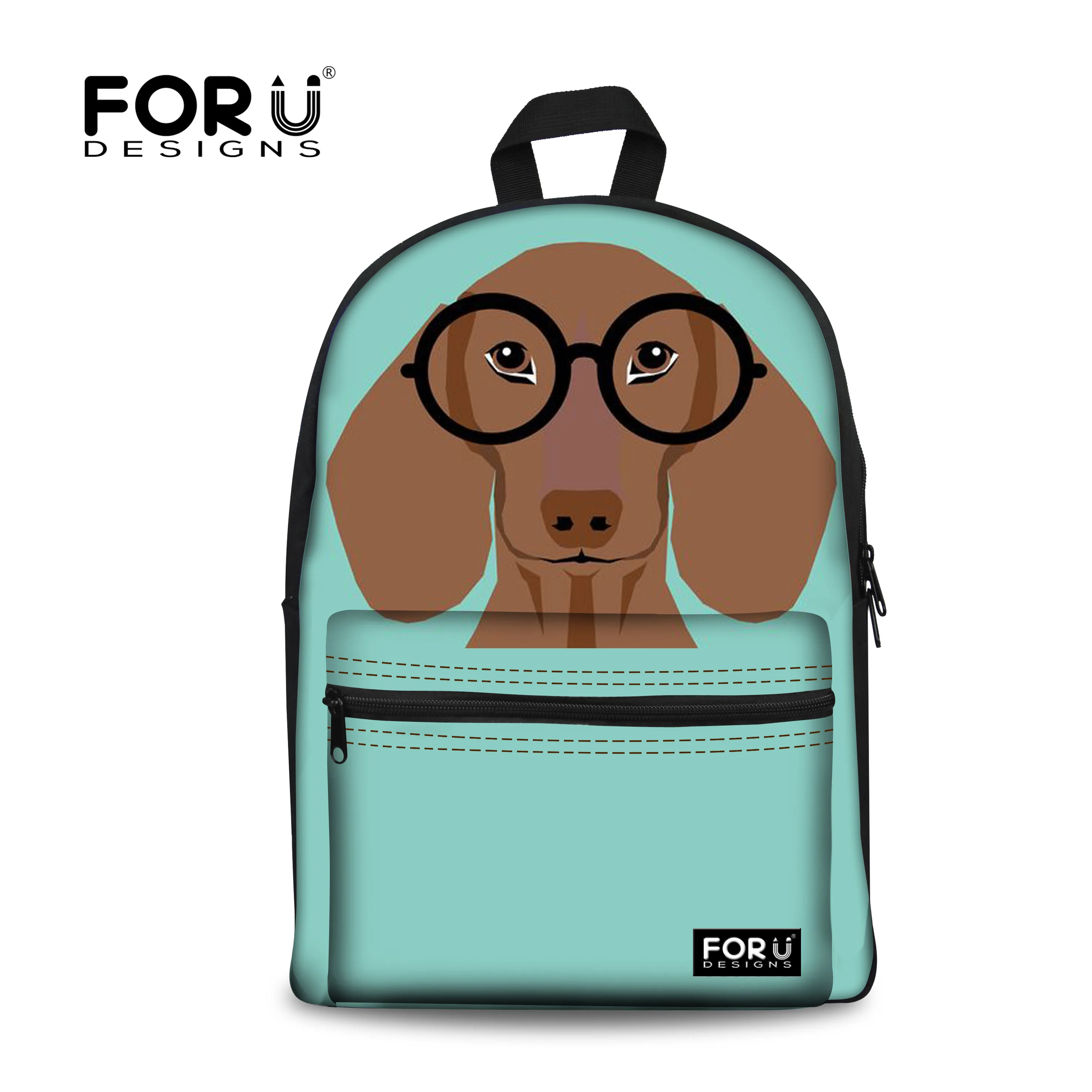 FORUDESIGNS Funny Dogs Print School Bag For Boy Children Backpack