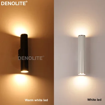 

DENOLITE 2*3W/5W/9W/12W LED Wall Light White/Black Round Aluminum Wall Sconces Lamp For Aisle Bedside Stair Showcase Office