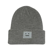 20 шт./партия SINGYOU новая Шапка-бини теплый вязаный берет однотонная бейсболка зимняя женская шапка со смайликом