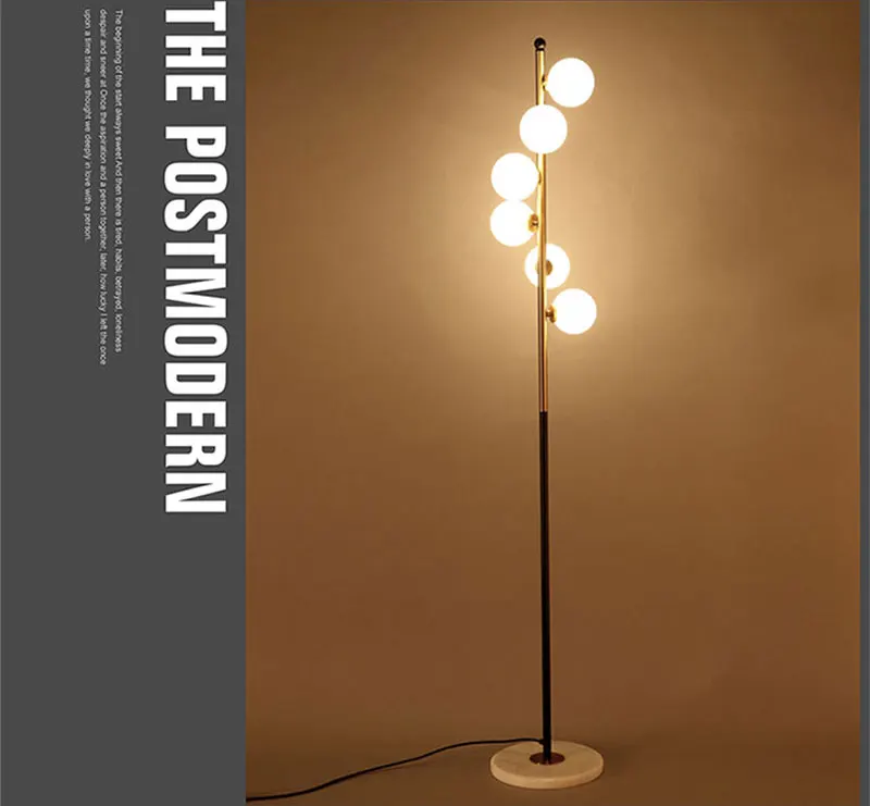American Nordic Design LED Floor Lamps Bubble Glass Decor Standing Lights Living Room Study Bedroom Standing Lamp Fixtures (7)