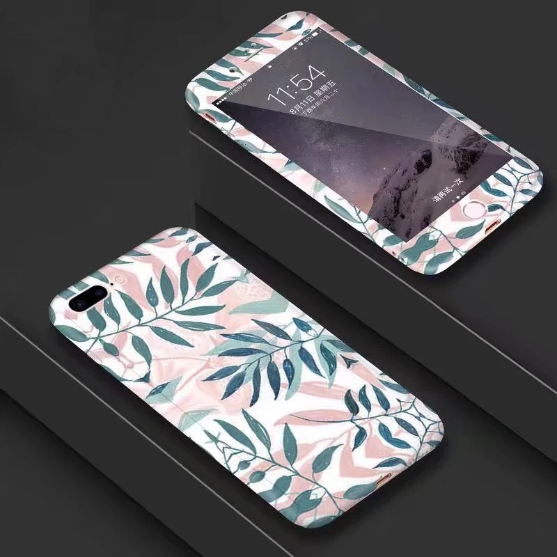 Простой художественный чехол с геометрическим рисунком 360 для iPhone 6s 7 8 Plus Xs 10