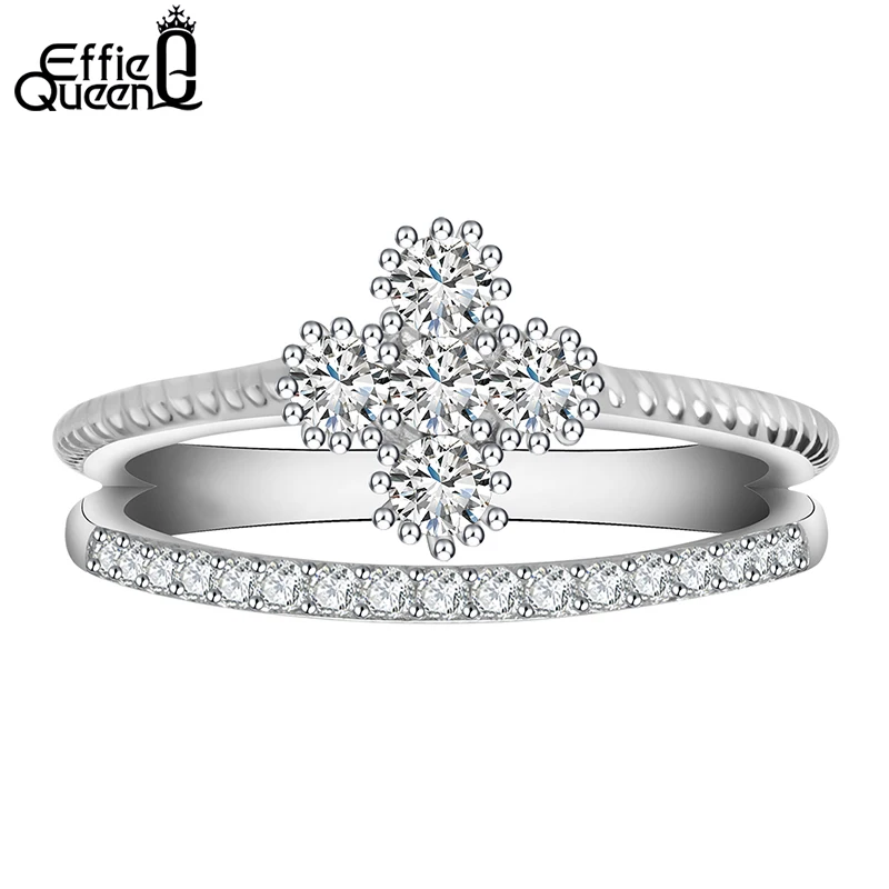 Женское кольцо с блестящим кубическим цирконием DR64|set rings|flower ringbridal set ring |