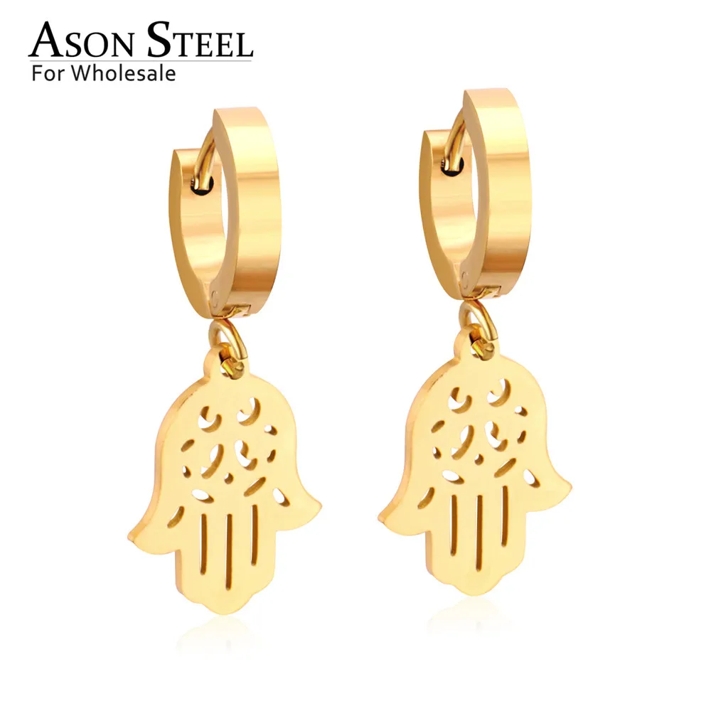

ASONSTEEL Fashion 2019 Statement Drop Dangle Hand Palm Earrings for Women Stainless Steel Earring Set for Female Jewelry