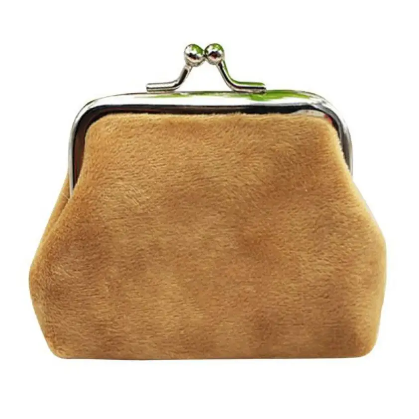 Sleeper#5000 женский вельветовый маленький кошелек с отделением для монет, клатч, сумочка, сумка, мини-сумочка, вельветовый однотонный кошелек с застежкой - Цвет: Brown