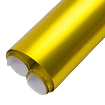

152cmx1000cm Gold Creative Satin Matte Chrome Vinyl Wrap Air Release Grade Film Wrap Sticker Sheet Air Release Sunice