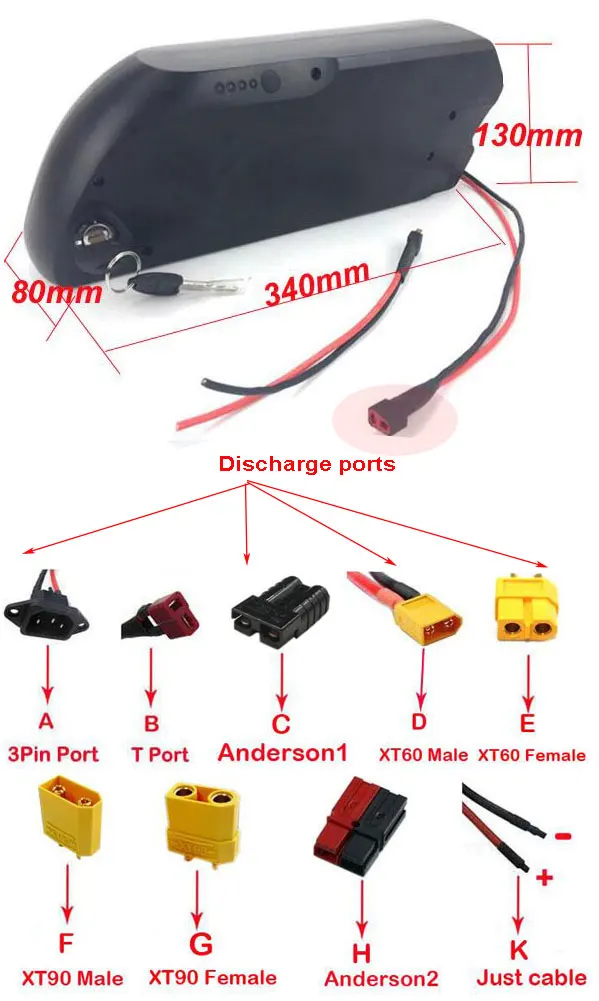 52V 18650 Li-NMC ebike аккумулятор 52V электрический велосипед литий-ионный аккумулятор Tiger Shark 52V 15Ah GA PF Аккумулятор для 48V 1500W мотора