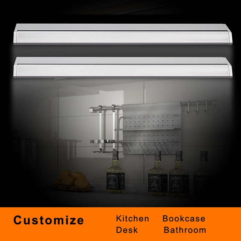 سطوع عالية مضيئة أدى خزانة بار قطاع ضوء ac110/220 فولت التبديل زر الحمام خزانة المطبخ متعددة الغرض