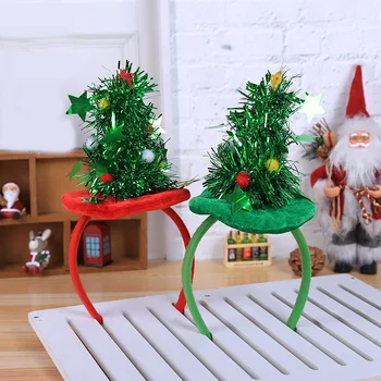 

New Green Christmas Tree Headband Party Headdress Novel Children Christmas Party Photo Props 10pcs/lot DEC452