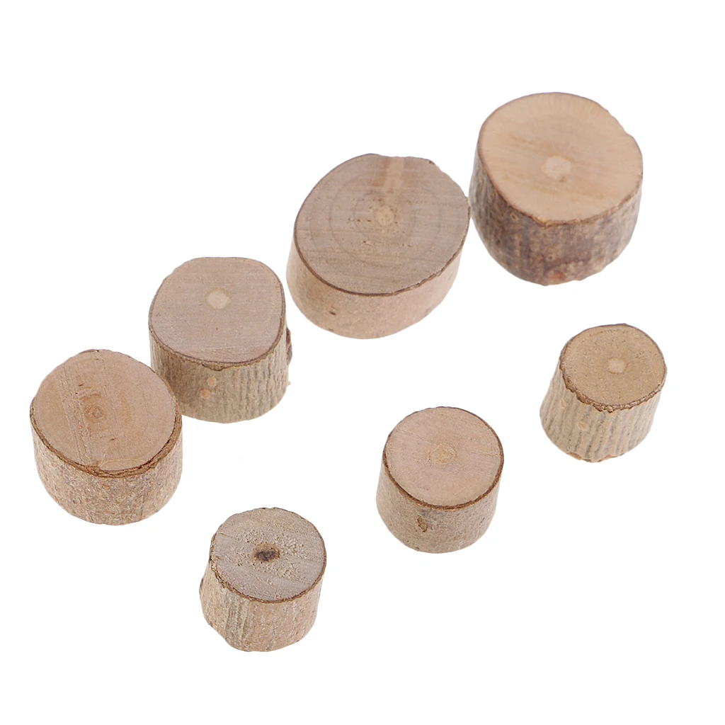 Assorted Sizes Rustic Wood Log Slices Discs Cutout Circle Semicircle Wood Disks Crafts Paint Decor For Wedding DIY Decorations