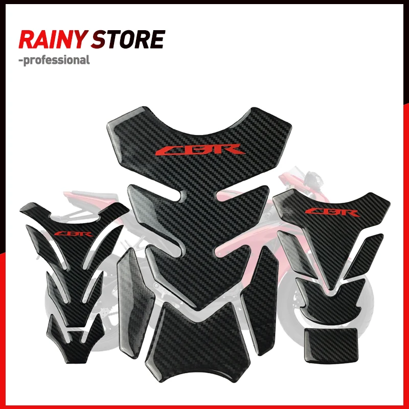 

3D Carbon-look Motorcycle Tank Pad Protector Decal Stickers Case for Honda CBR 250RR 600RR 900RR 1000RR 650F 500R Fireblade