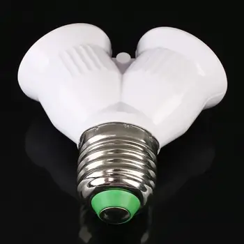 

120pcs/lot E27 to 2 E27 Lamp Holder Converter Socket Led Light Bulb Base type E27 to 2E27 Splitter Adapter For Led Lamp