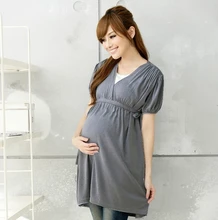 2016 New Summer Style Women’s Maternity Dress V-Neck Stretchy Bodycon Casual Pregnant Dresses Maternity Clothes For Women LC30