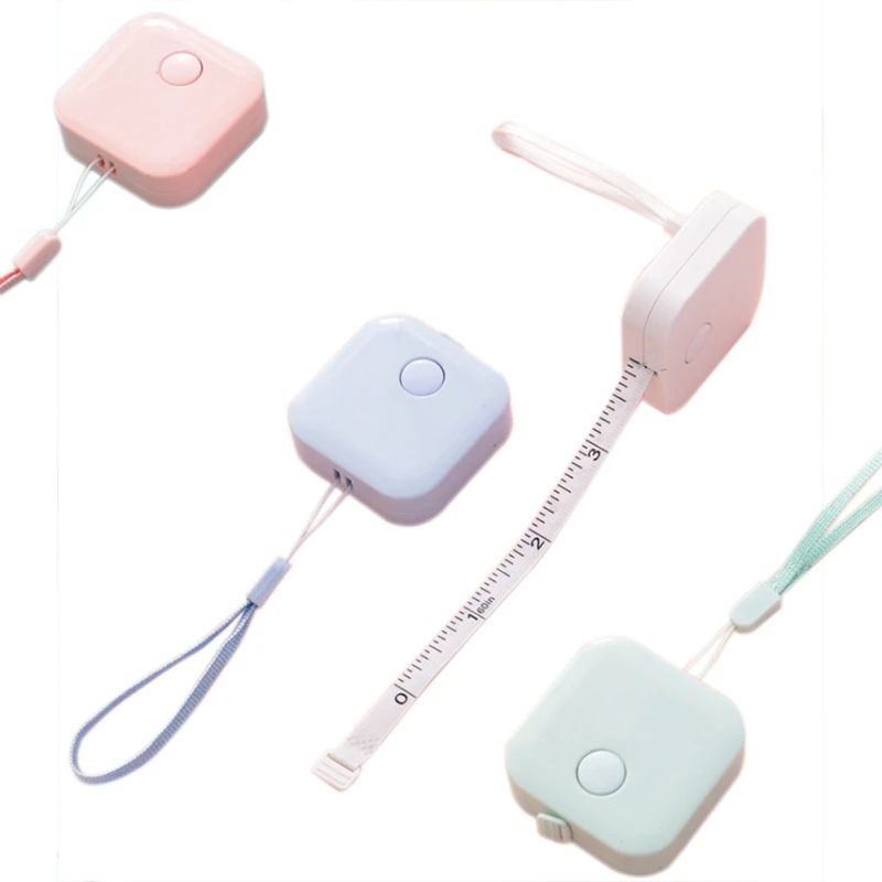 

1pcs Portable 1.5m Retractable Ruler Centimeter/Inch Tape Measure Mini Ruler Colorful Cute Design Great for Travel