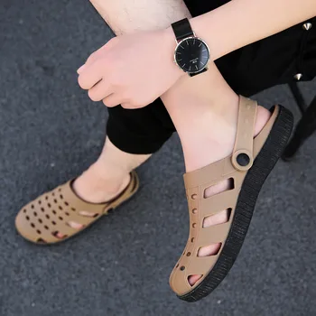 

Mens Sandals Outdoor Summer Men Shoes High Quality Beach Sandals Casual Flat Slip On Mens Shoes Large Sizes 38-44