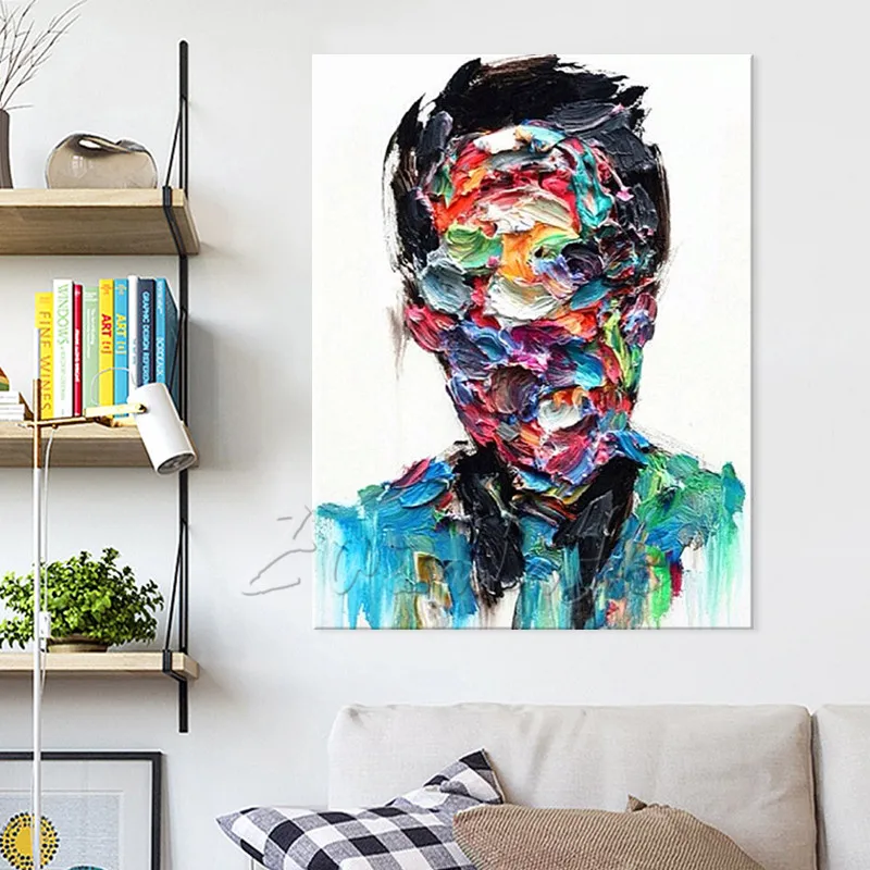Ручная роспись Francoise Nielly палитра нож мужской портрет лицо картина маслом