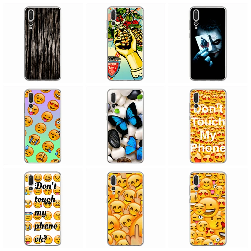 Чехол для Huawei Honor 7A 8A 8X 8C 9 10 Mate 20 P9 P10 lite/P8 Lite Y5 II Nova 3 Мягкая Краска TPU smile face Cover AC076 |