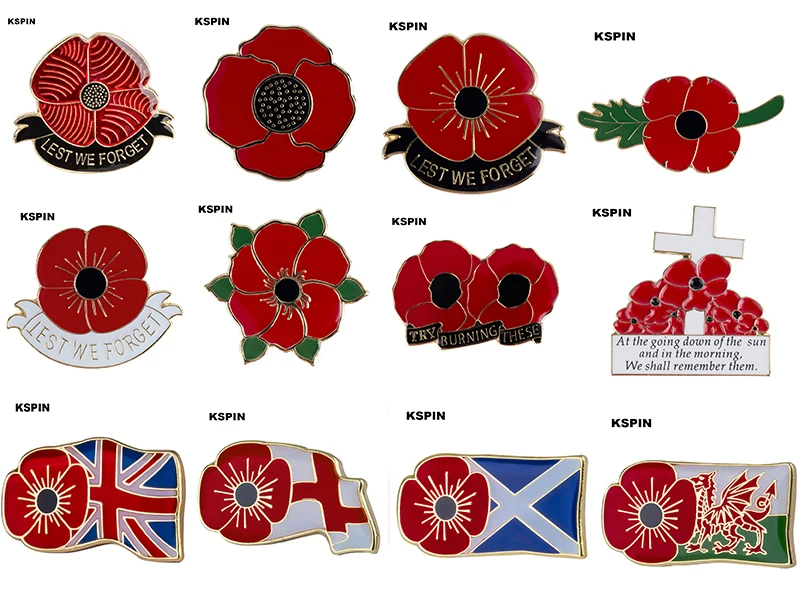 

Poppy Flower Lapel Pin Badge 10pcs a lot pin badge Brooch Icons