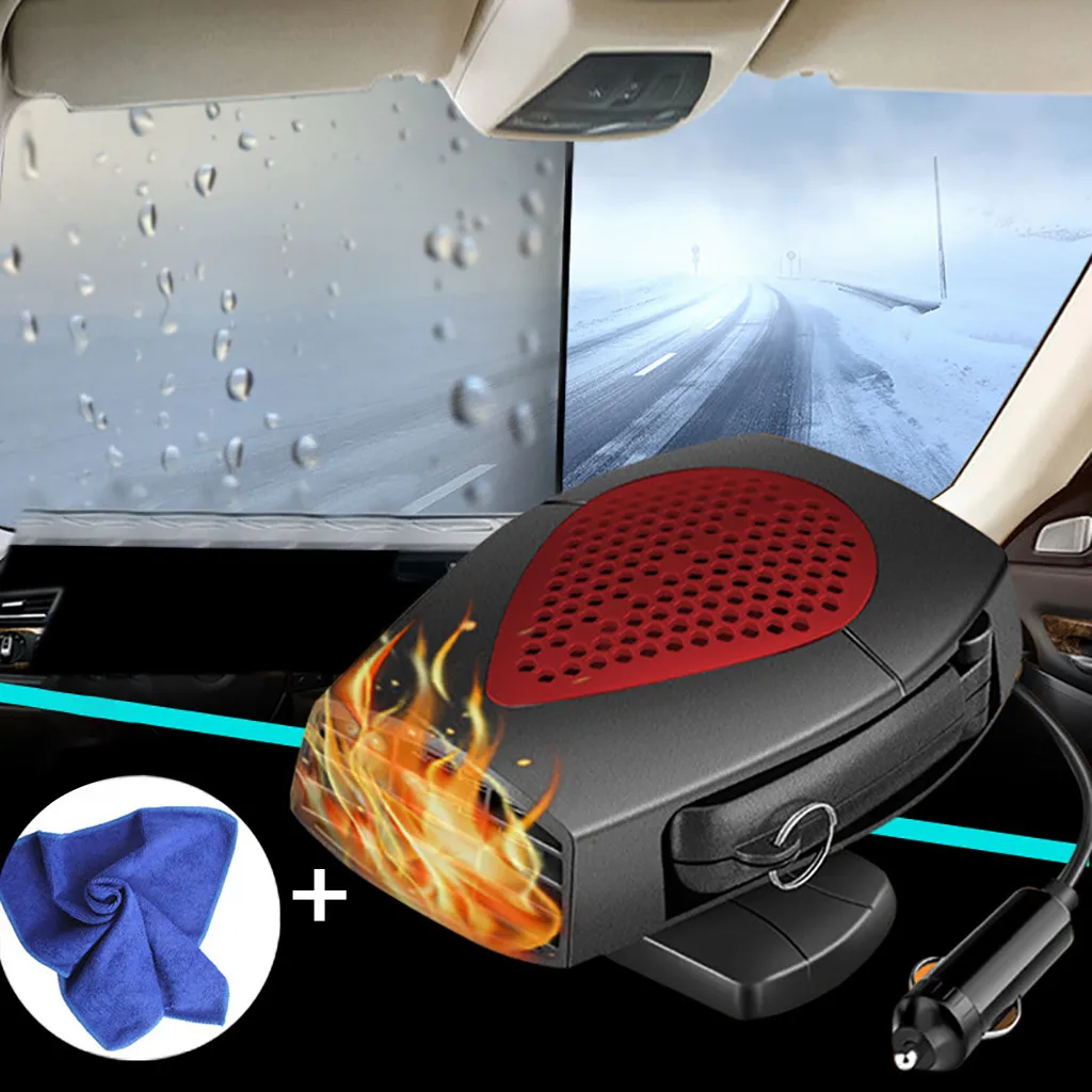 

Red Universal 12V 150W Automatic Heating Car Interior Heating Accessories Fan Heater Window Mist Remover Humanized Design