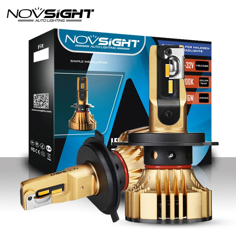 NOVSIGHT 3000K H4 светодиодный H7 H11 H8 HB4 H1 H3 HB3 H13 HB5 автомобильные лампы для фар машины 72 Вт