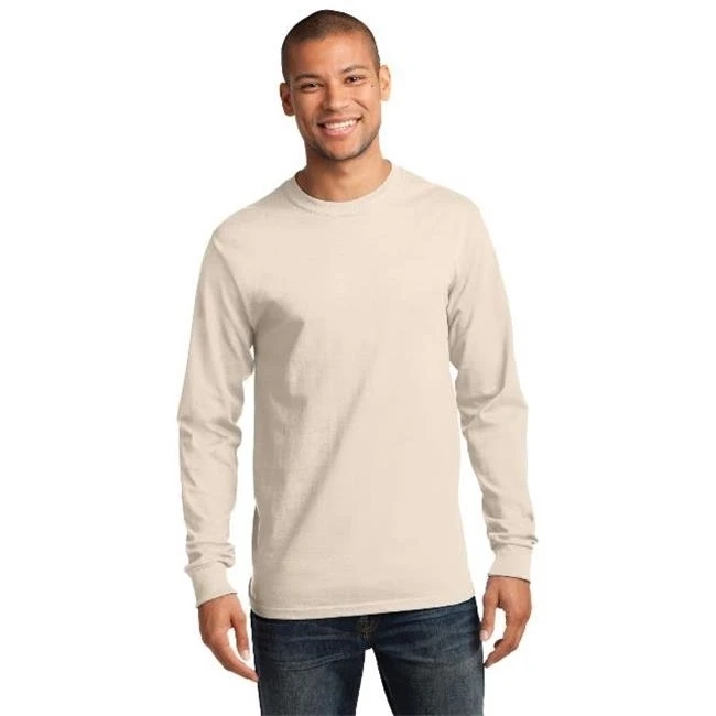 Port & Company PC61LS Mens Long Sleeve Essential Tees Natural - Extra Large