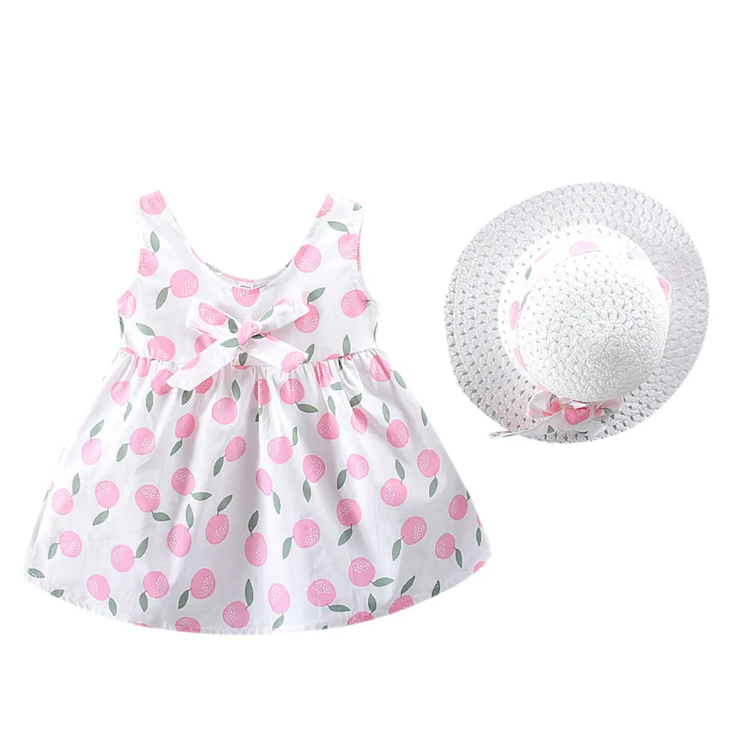 

SZYADEOU Infant Toddler Kids Child Baby Sets For Girls Boys Summer 2019 Fruit Printed Dress+Hat Suit Clothing Clothes Outfits L4